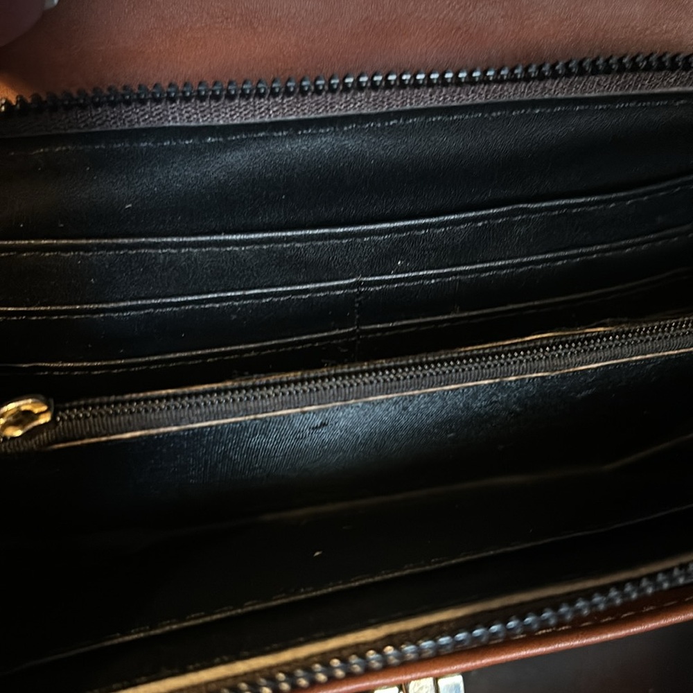 Chic Brown Patterned Crossbody Bag - image 6